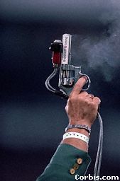 Starter's Pistol at Olympic Track and Field Event